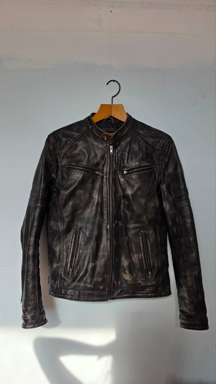 Lederen Jas met Unieke Wash - Dekkers, Ophalen of Verzenden, Zo goed als nieuw, Maat 42/44 (L)