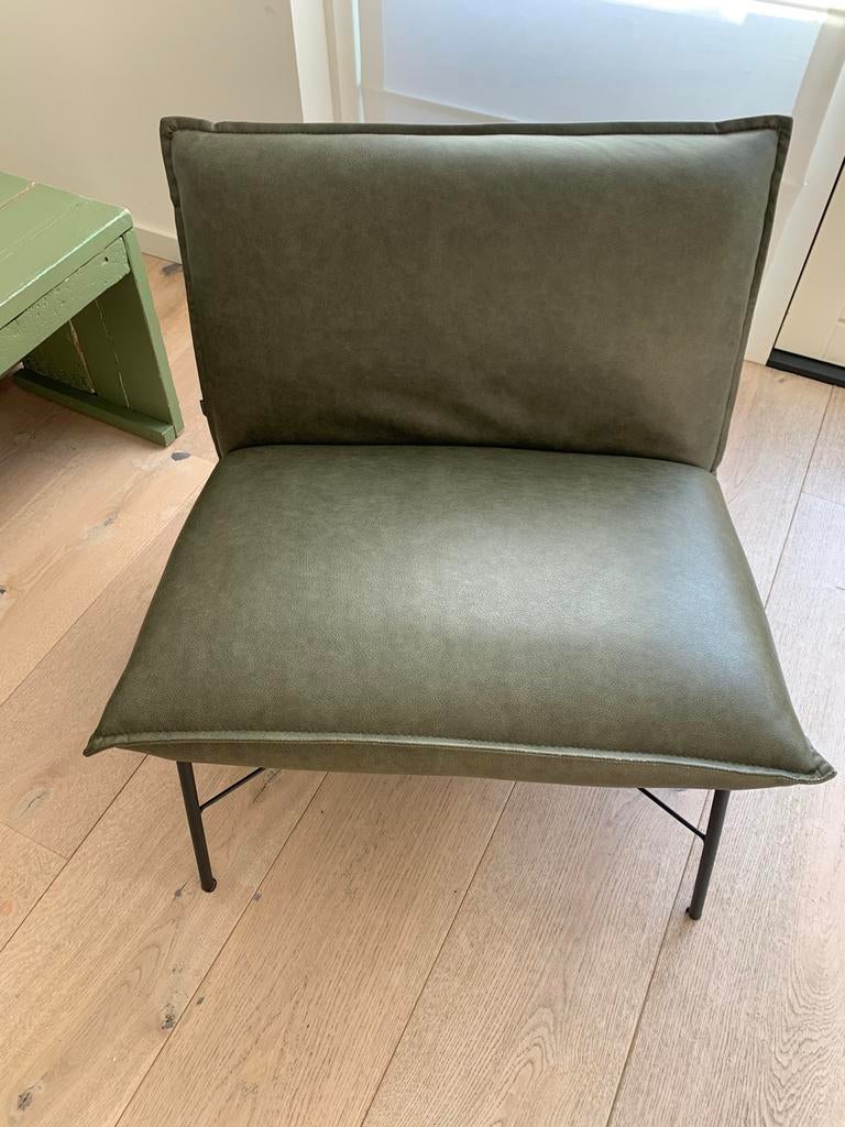 Donkergroene fauteuil, Ophalen, Gebruikt, Minder dan 75 cm, 75 tot 100 cm
