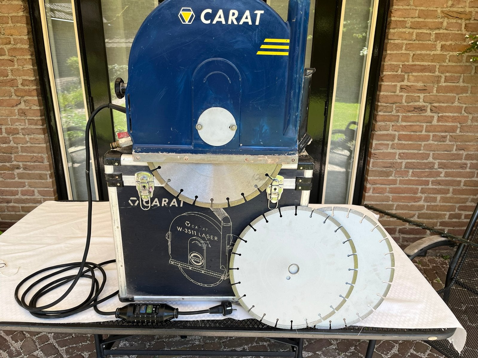 Carat muurzaag 350 mm laser, Gebruikt, 70 mm of meer, Overige typen, Ophalen of Verzenden