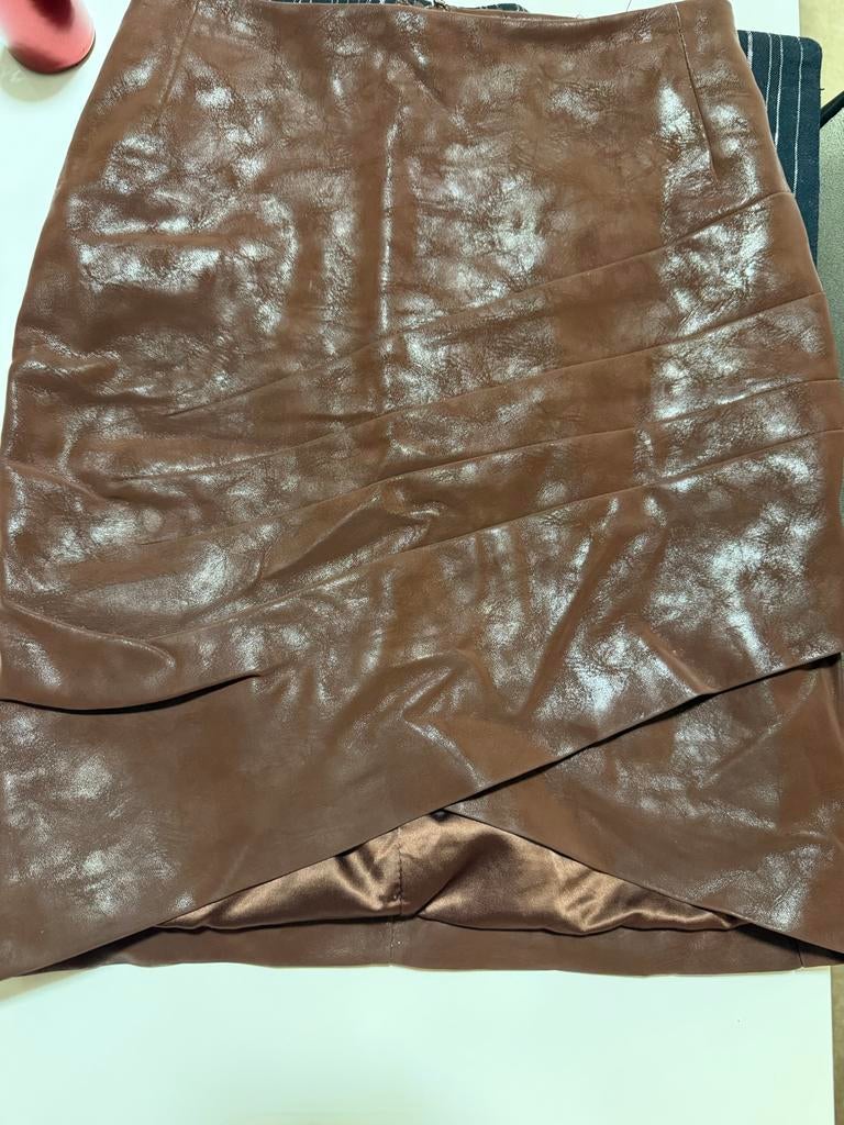 Guess bruine faux leren rok - Maat XS, Bruin, Ophalen of Verzenden, Zo goed als nieuw, Maat 34 (XS) of kleiner