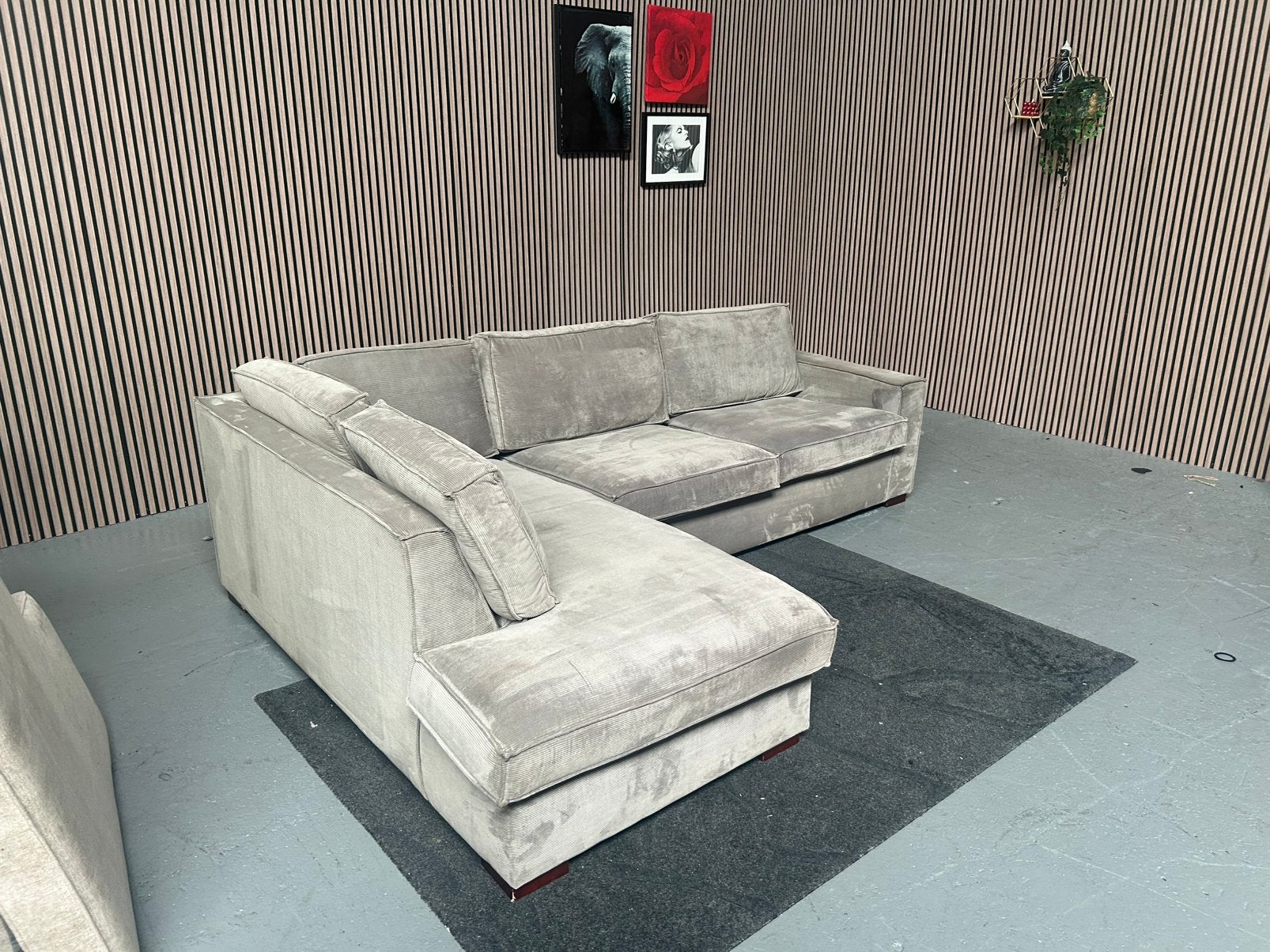 GRATIS LEVERING RIBSTOF HOEKBANK 288X200 GEREINIGD, 250 tot 300 cm, Ribstof, Hoekbank, Ophalen of Verzenden