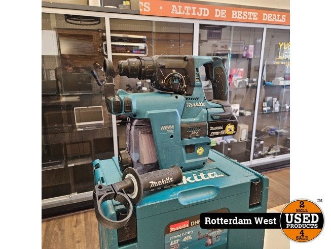 Makita DHR242 Klopboormachine + DX06 + 18v Accu en Lader, Makita, Zo goed als nieuw, Support@makita.com, Makita Corporation, 3-11-8, Sumiyoshi-cho, 
Anjo, Aichi 446-8502
Japan