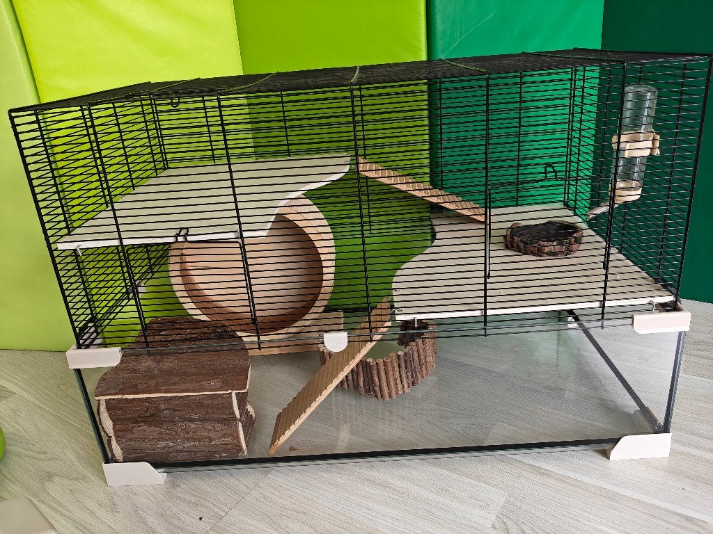 Hamsterkooi met alles erbij, Kooi, Gebruikt, Hamster, 75 tot 110 cm