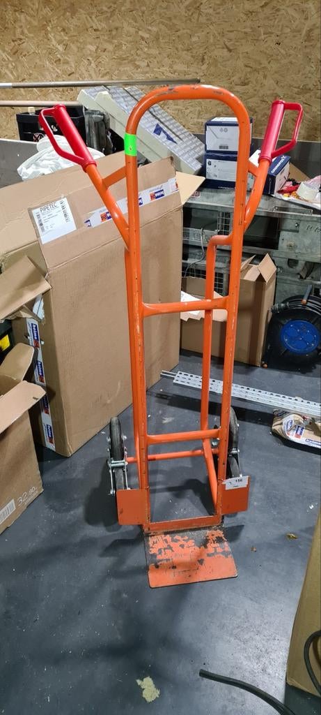 Steekwagen 6-wielig traploper - Oranje, Doe-het-zelf en Verbouw, Transportwagens, 60 tot 80 liter, Ophalen, Gebruikt, Steekwagen