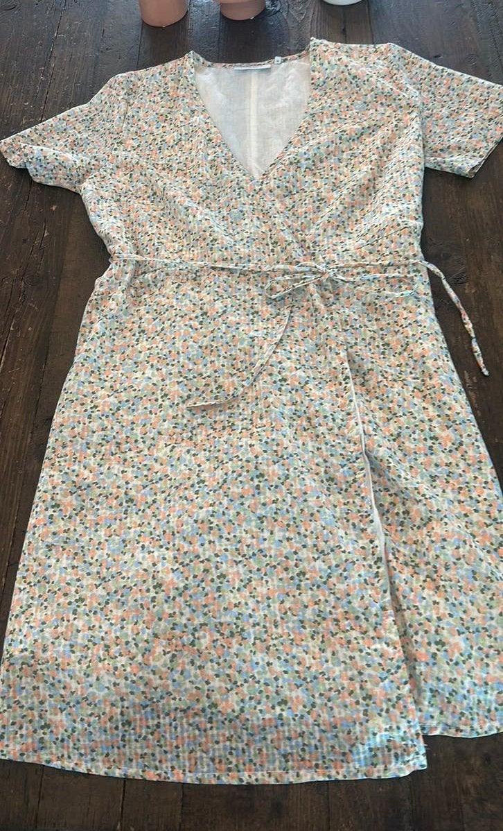 MSCH Copenhagen jurk S wikkeljurk zomer bloemen wrap dress, Ophalen of Verzenden, Zo goed als nieuw