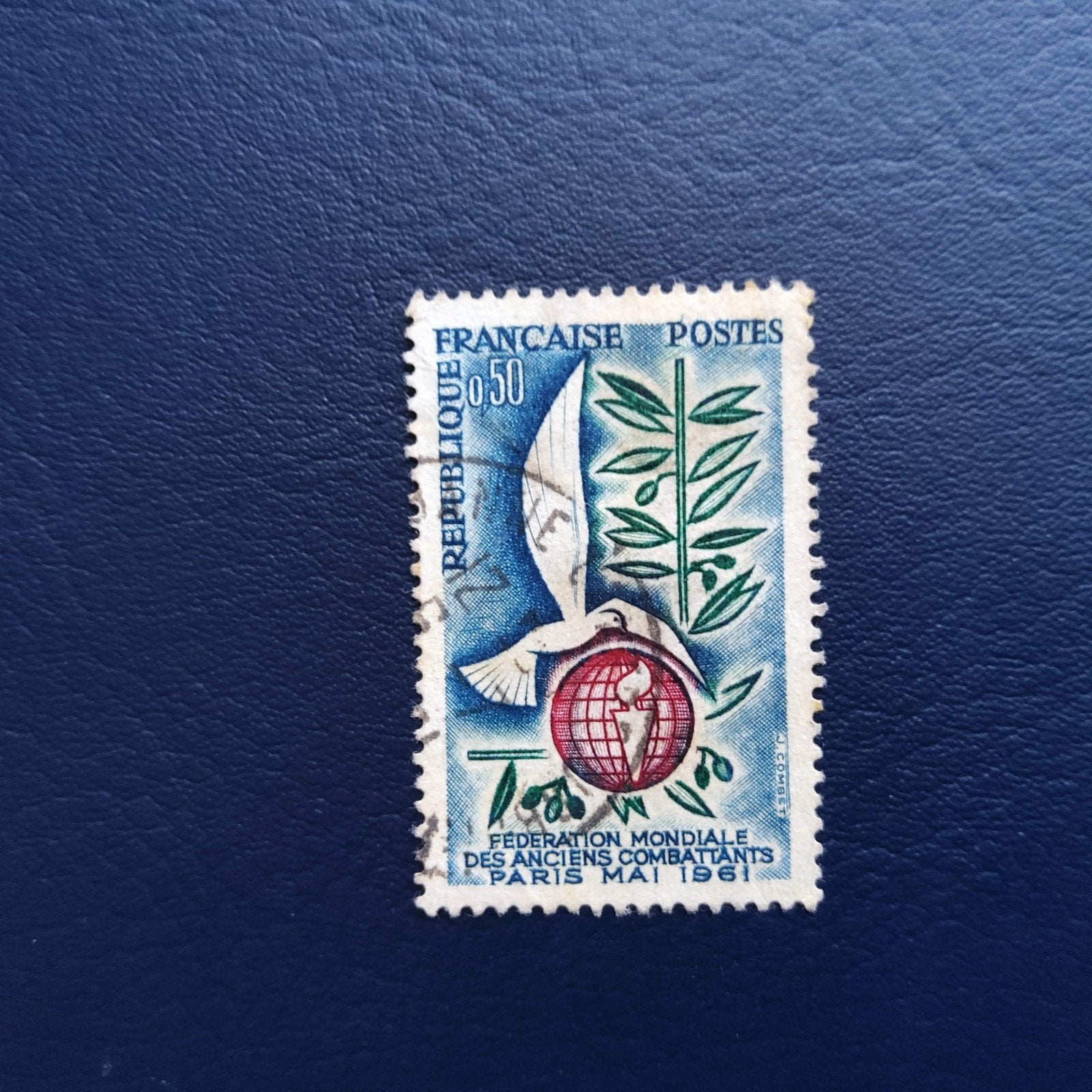 Frankrijk postzegel 1961 - Duif met olijftak, Ophalen of Verzenden, Gestempeld