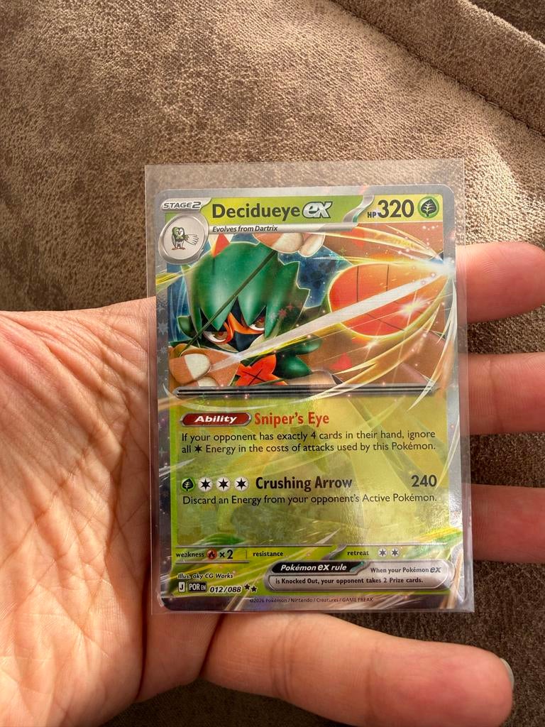 Decidueye ex (POR 012/088) Pokemon Kaart, Verzenden, Zo goed als nieuw, Losse kaart, Foil