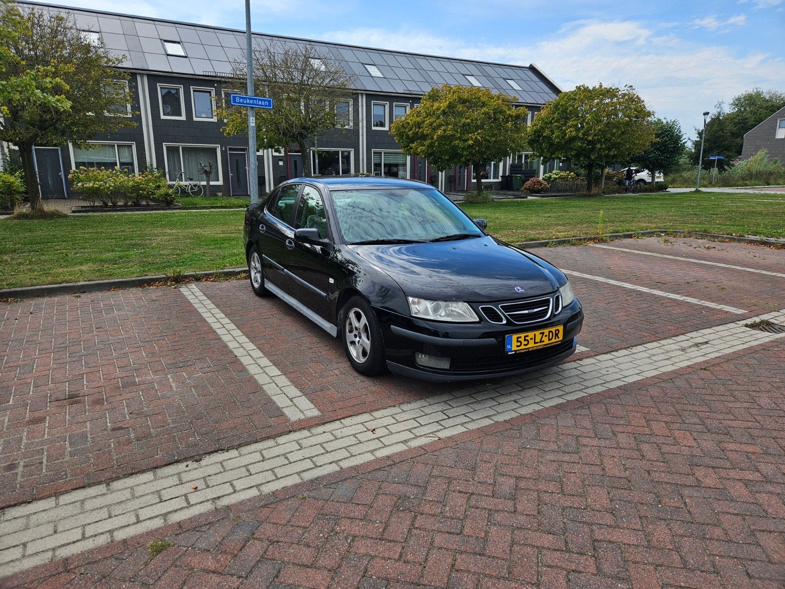 Saab 9-3 Sport Sedan 2003 Zwart 200pk, Auto's, Saab, Voorwielaandrijving, Stof, Beige, 4 cilinders