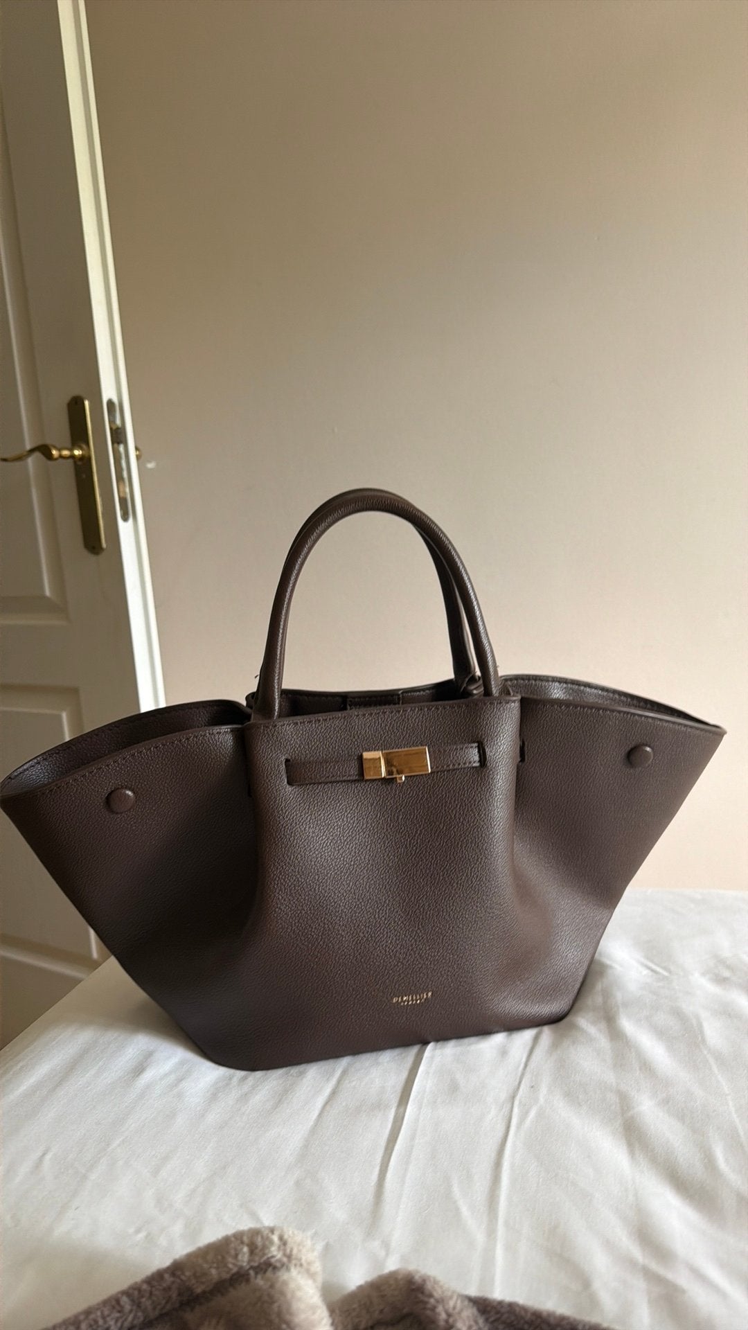 DeMellier London midi tas - Bruin, Ophalen of Verzenden, Zo goed als nieuw, Bruin, Handtas