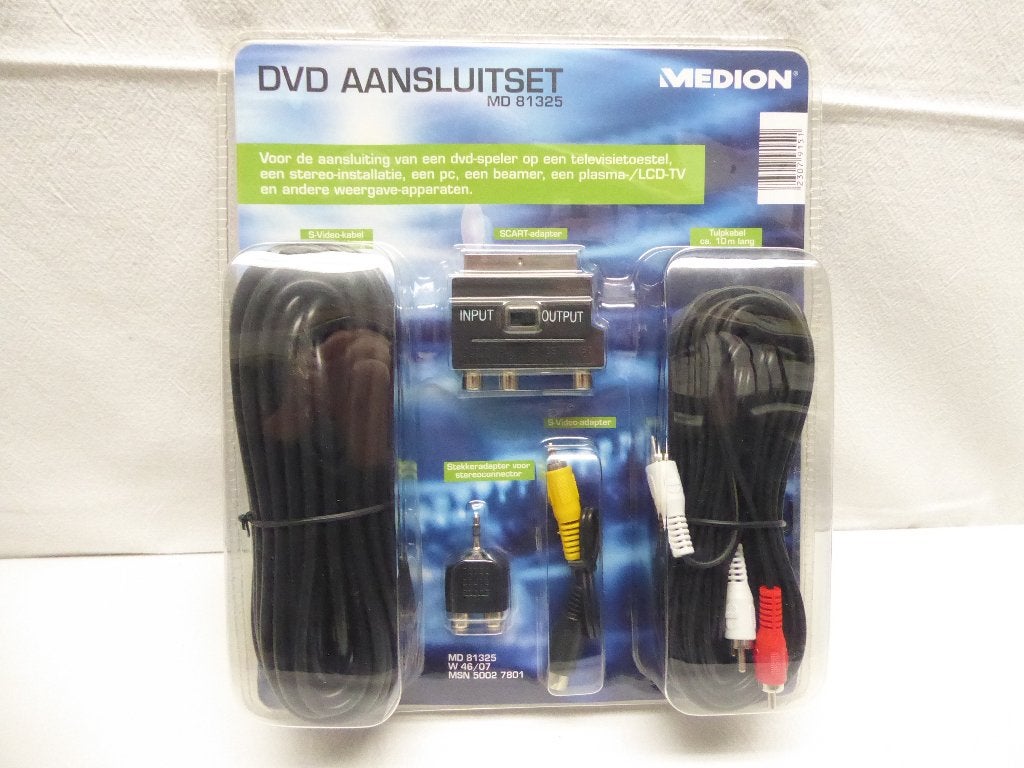 Medion DVD Aansluitset MD 81325 - Nieuw in verpakking, Ophalen of Verzenden, Nieuw, 2 tot 5 meter, Overige kabels