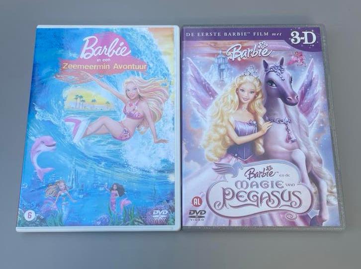 Barbie DVD's: Zeemeermin Avontuur & Magie van Pegasus, Avontuur, Gebruikt, Ophalen of Verzenden, Vanaf 6 jaar