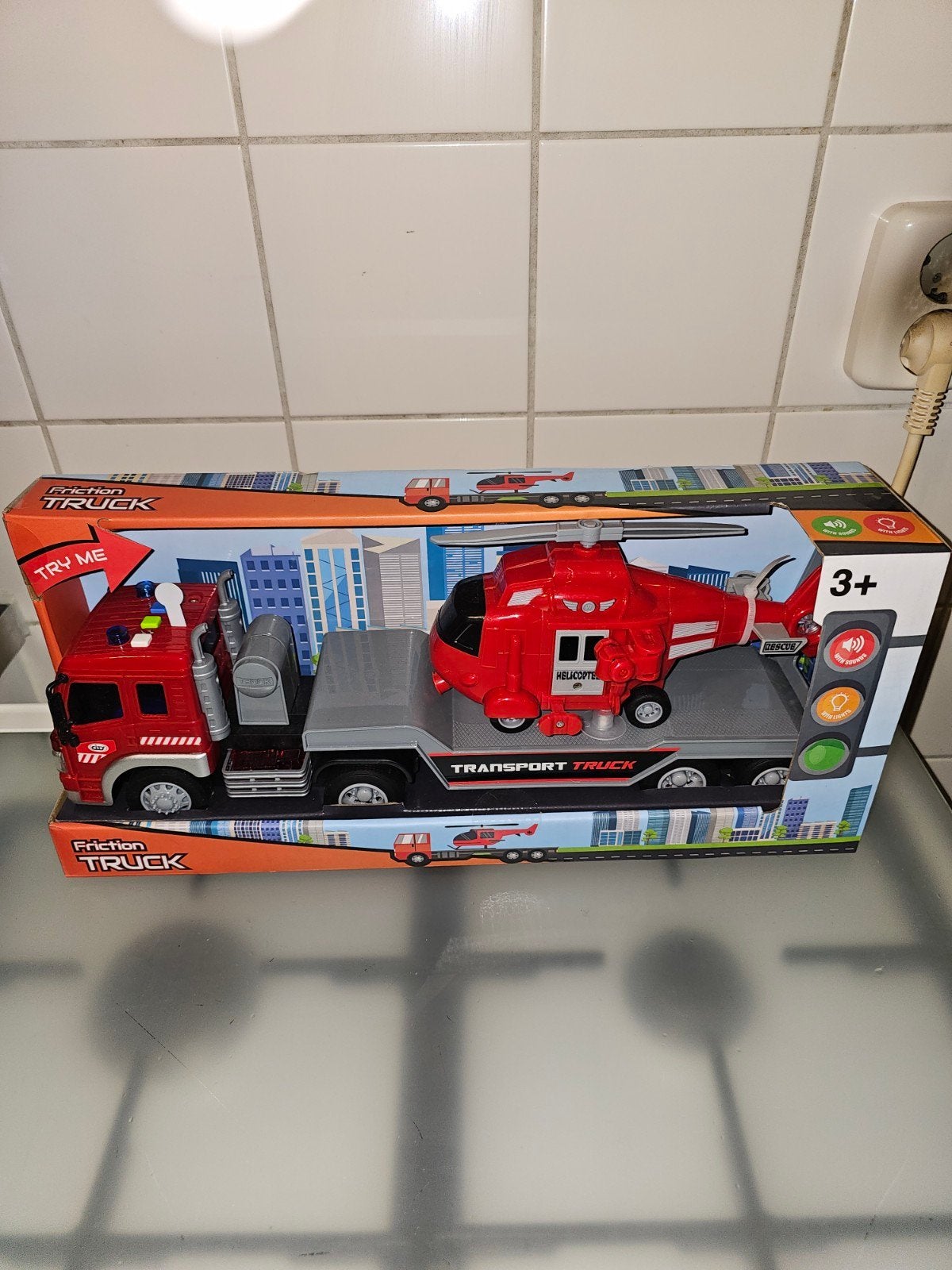 Friction Truck Transport Truck met Helikopter, Ophalen of Verzenden, Nieuw