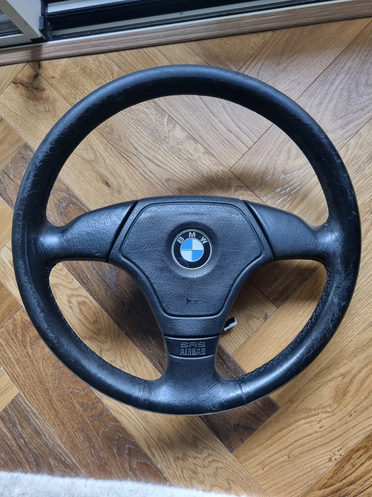 BMW E36 driespaaks stuur zwart leder + airbag, Ophalen of Verzenden, Gebruikt, BMW