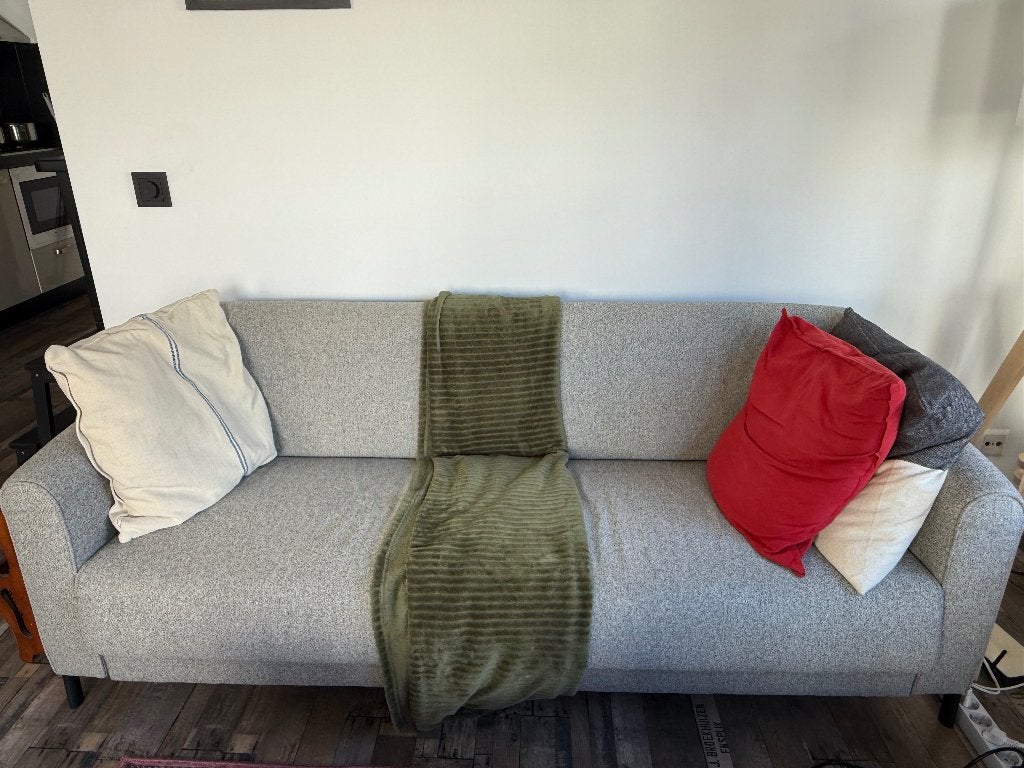 Grey sofa couch, Ophalen, 150 tot 200 cm, Driepersoons, 75 tot 100 cm