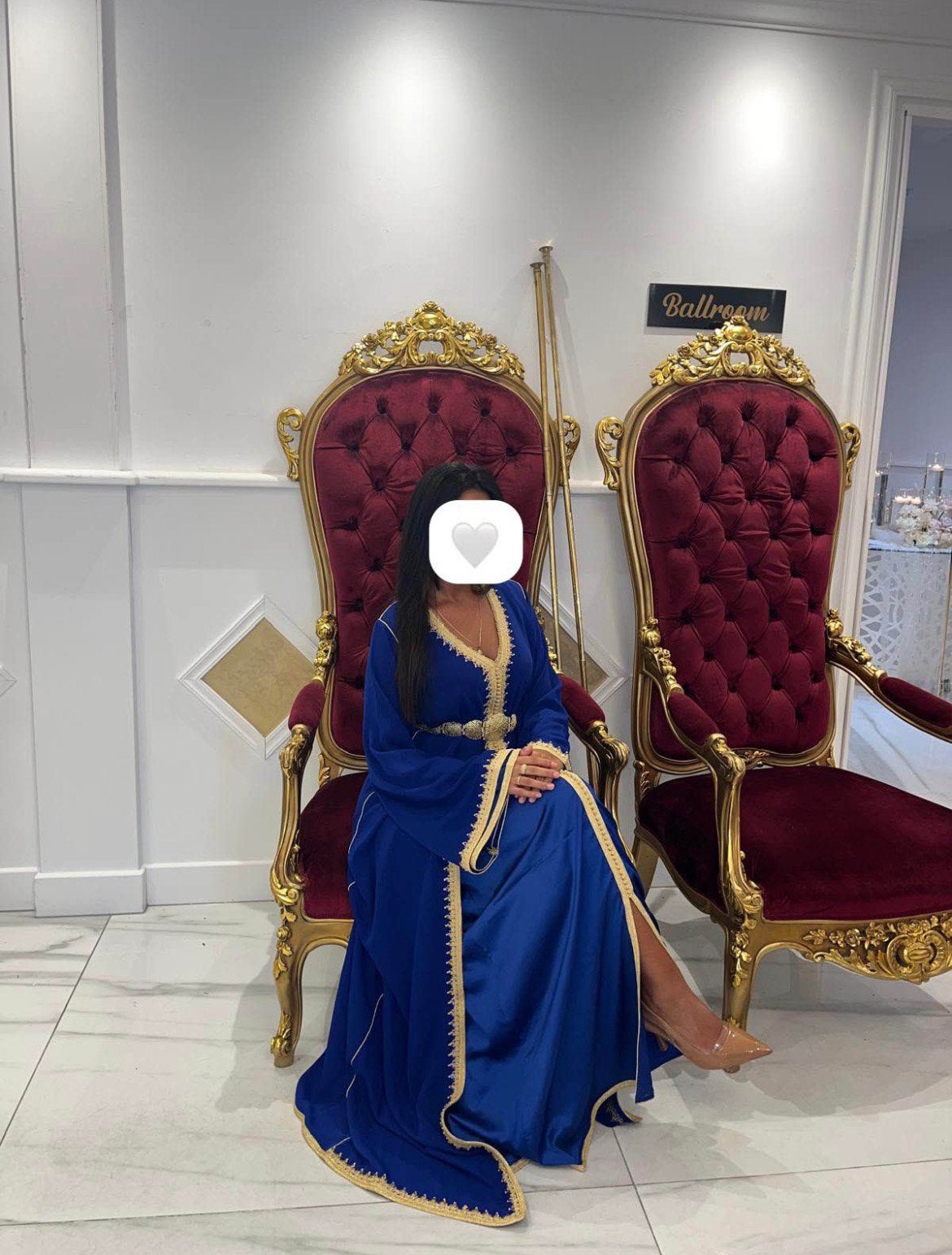 Blauwe Takchita te koop, Ophalen, Nieuw, Blauw, Onder de knie