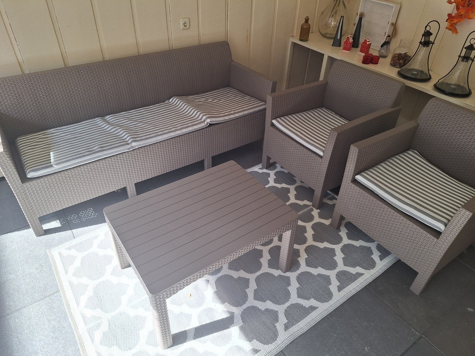 Allibert Chicago loungeset/tuinset - Zo goed als nieuw, Tuin en Terras, Ophalen, 4 zitplaatsen, Kunststof, Loungeset