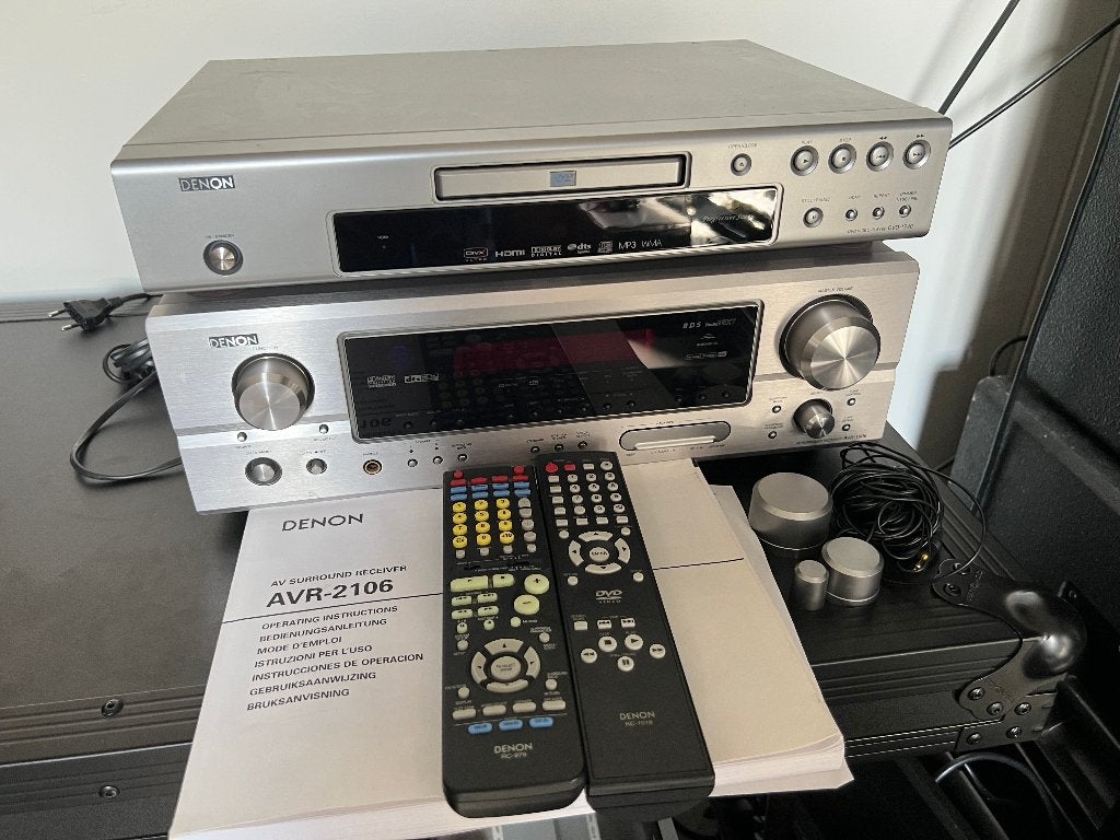 Denon receiver AVR + dvd speler(HDMI), Ophalen, Denon, Zo goed als nieuw, 120 watt of meer