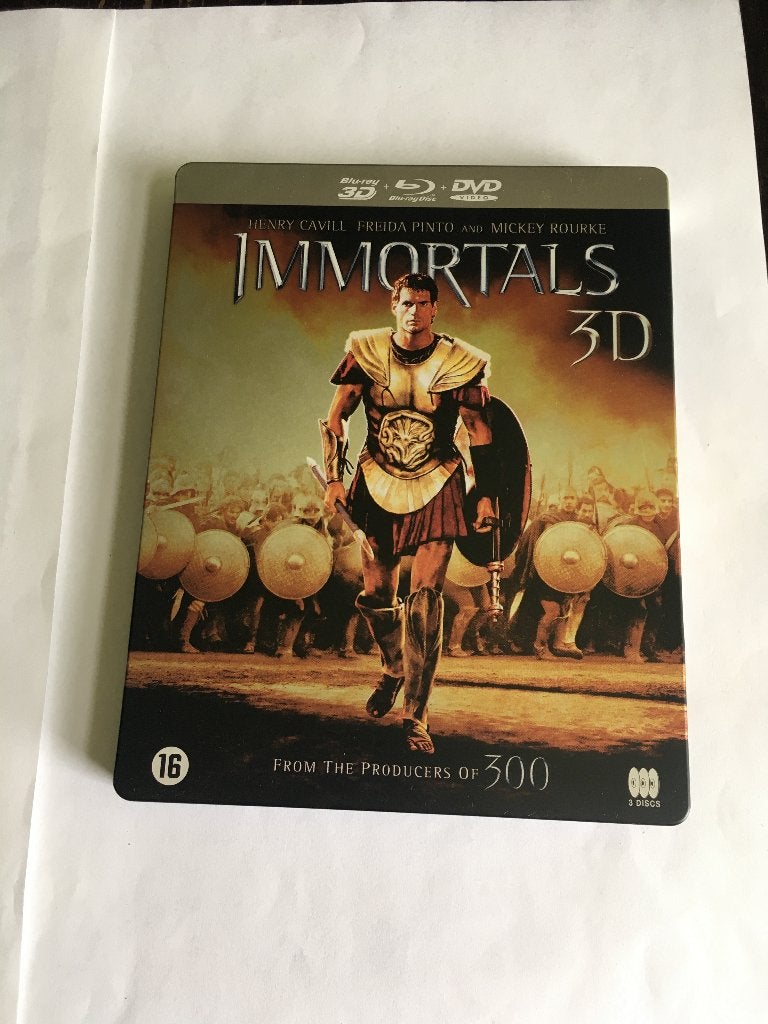 immortals 2d, 3d en dvd (3 discs) metal case blu-ray, Ophalen of Verzenden, Zo goed als nieuw