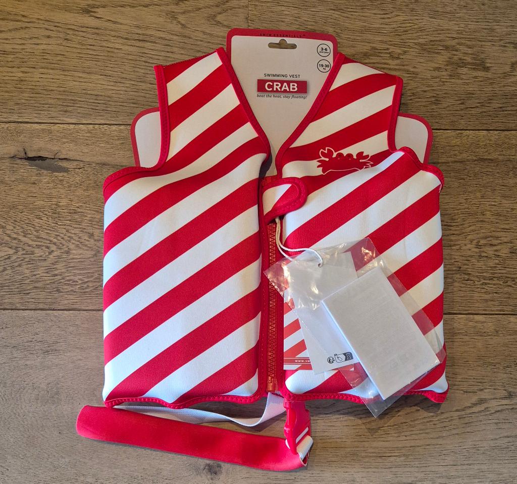 NIEUW! Zwemvest 3-6 jaar (19-30 kg) Rood Wit Strepen, Watersport en Boten, Watersportkleding, Kind, Nieuw, Ophalen of Verzenden