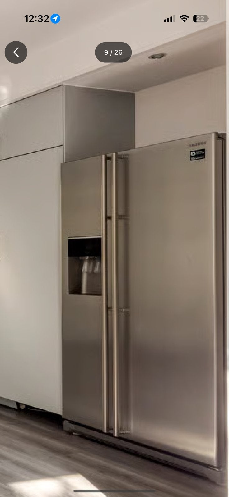 Samsung amerikaanse koelkast 90cm, Witgoed en Apparatuur, Koelkasten en IJskasten, Ophalen, Gebruikt, 200 liter of meer, 60 cm of meer
