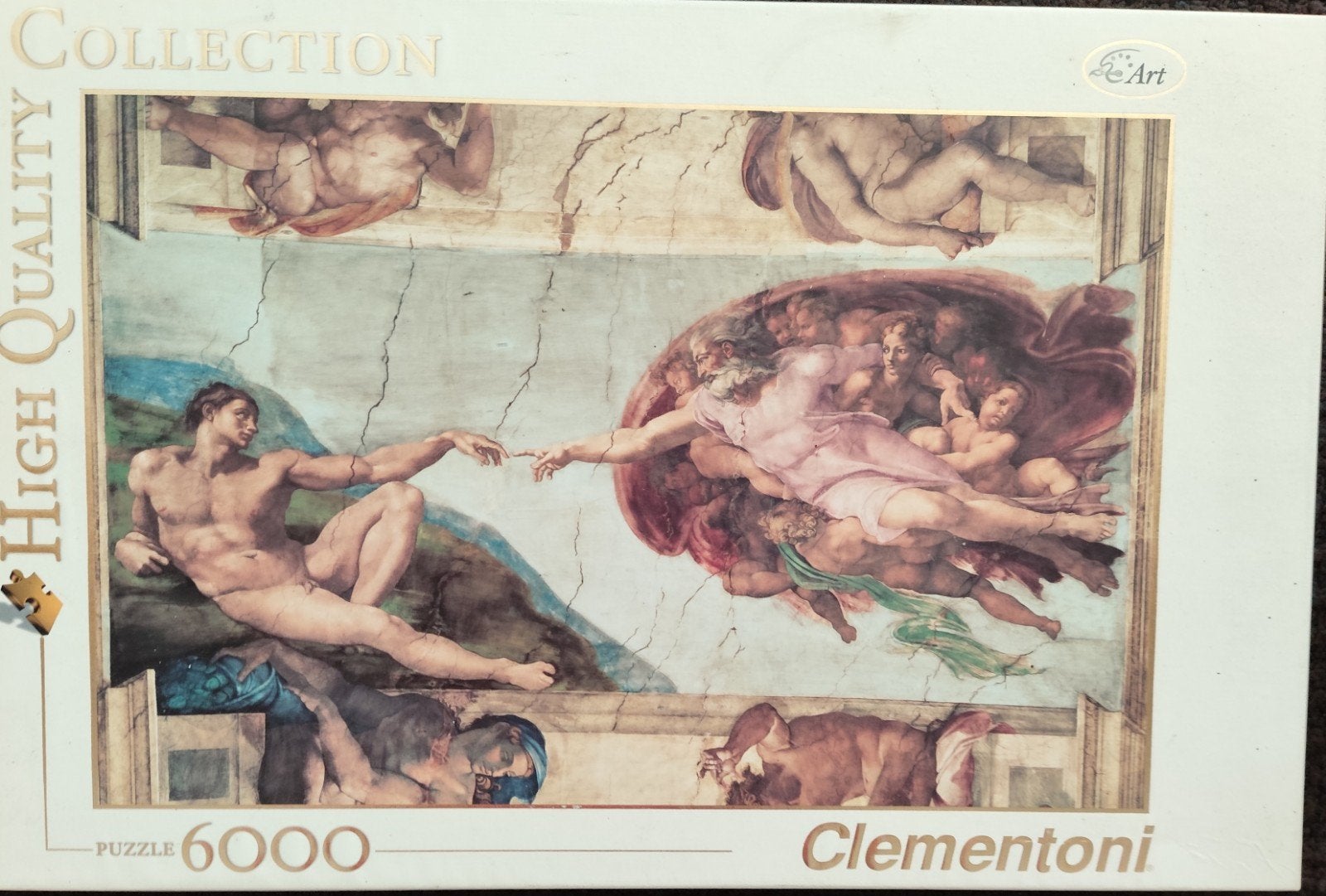 puzzel schepping van de mens van Michelangelo, Ophalen