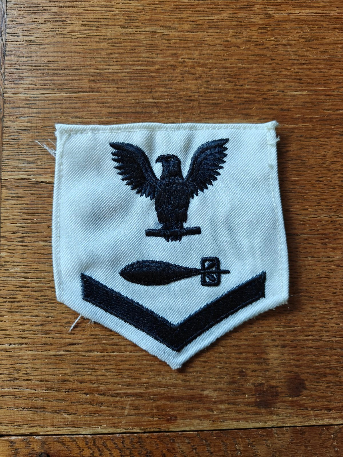 Navy rang patch wit 17, Ophalen of Verzenden, Marine, Amerika, Embleem of Badge