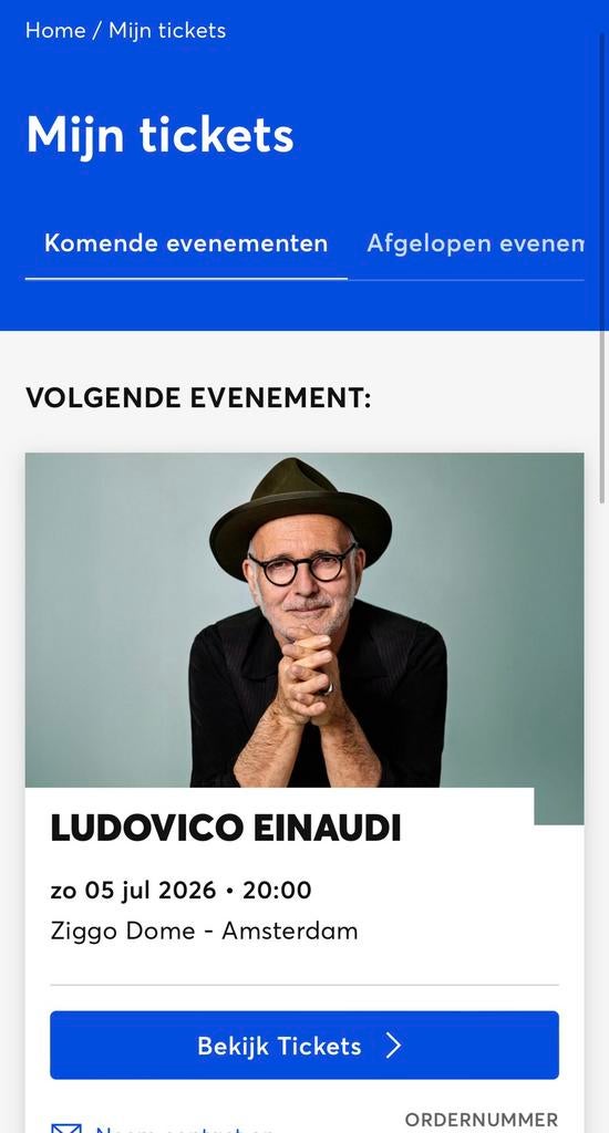 Ludovico Einaudi - Ziggo Dome - 05/07/2026, Tickets en Kaartjes, Concerten | Klassiek, Drie personen of meer, Juli
