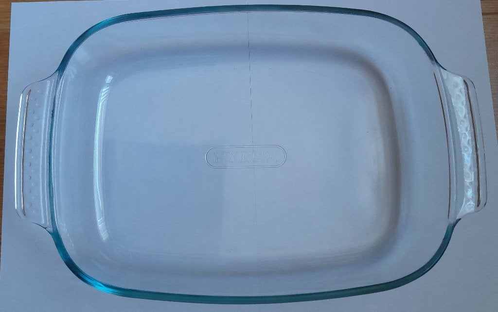 Pyrex glazen ovenschaal Classic 231 V rechthoekig (schoon), Gebruikt, Overige merken, Ophalen of Verzenden, Overige stijlen