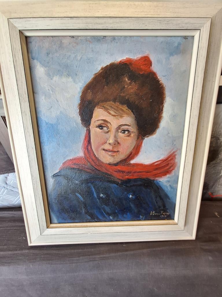 Olieverfschilderij van Van Nierop, portret van een meisje, Ophalen of Verzenden