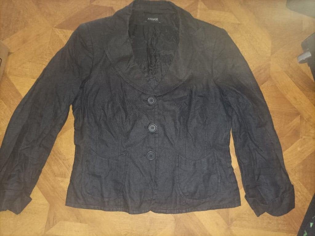 Apanage linnen blazer jas maat 38, Maat 38/40 (M), Zwart, Ophalen of Verzenden, Zo goed als nieuw