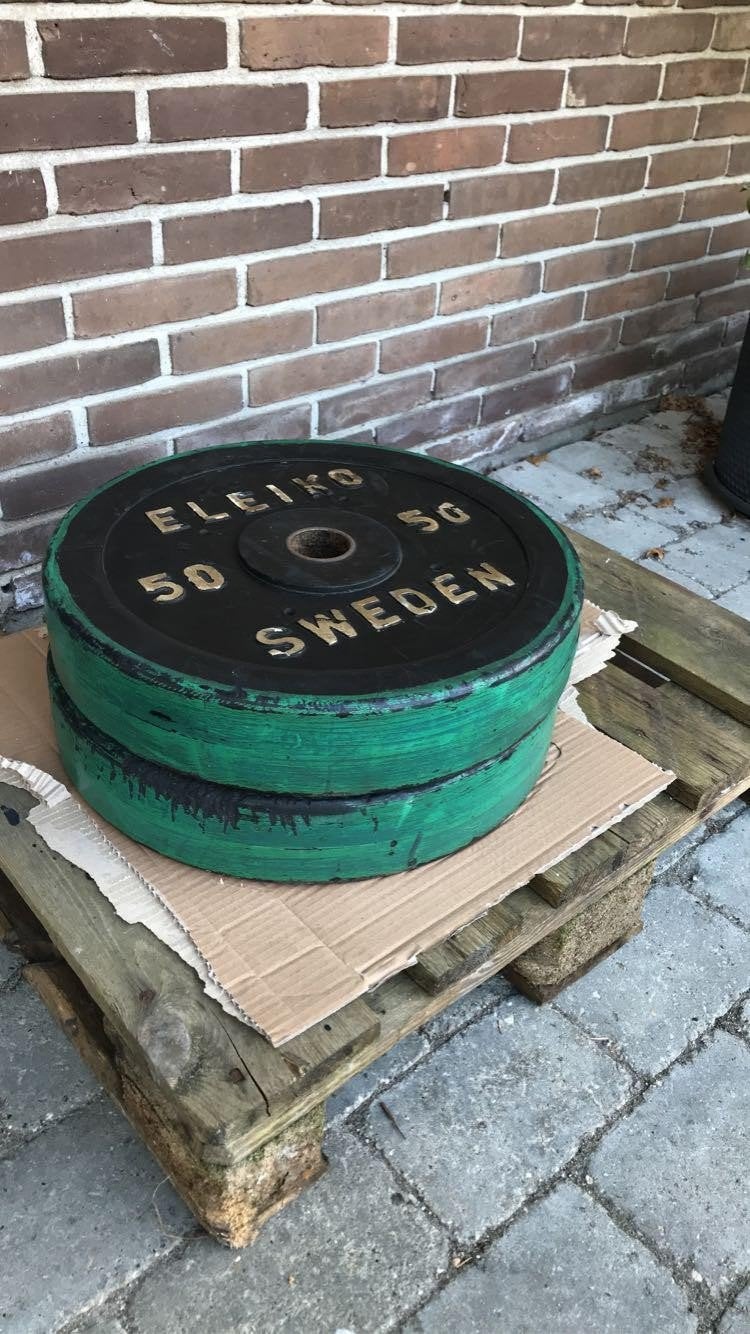 GEZOCHT: 50kg schijven plates powerlifting strongman, Ophalen, Gebruikt, Rug, Halterschijven