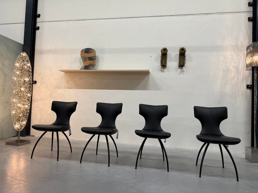 5 Nieuw Leolux Callas eetkamerstoel zwart leer Design Stoel, Huis en Inrichting, Stoelen, Leolux, Zwart, Nieuw, Leer