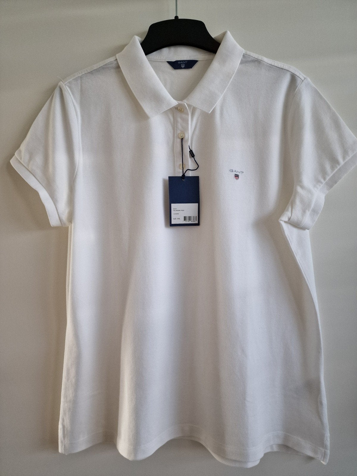 GANT Witte Dames Polo - The Original Piqué - XXL, Kleding | Dames, Wit, Maat 46/48 (XL) of groter, Nieuw, Ophalen of Verzenden