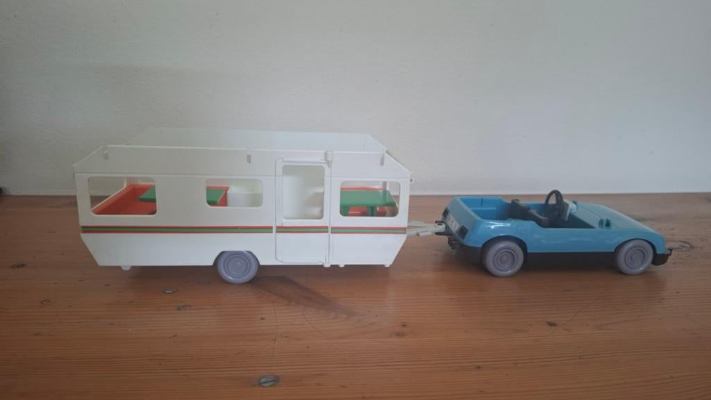 Playmobil caravan, vintage, Hobby en Vrije tijd, Modelauto's | 1:43, Ophalen of Verzenden, Auto, Overige merken