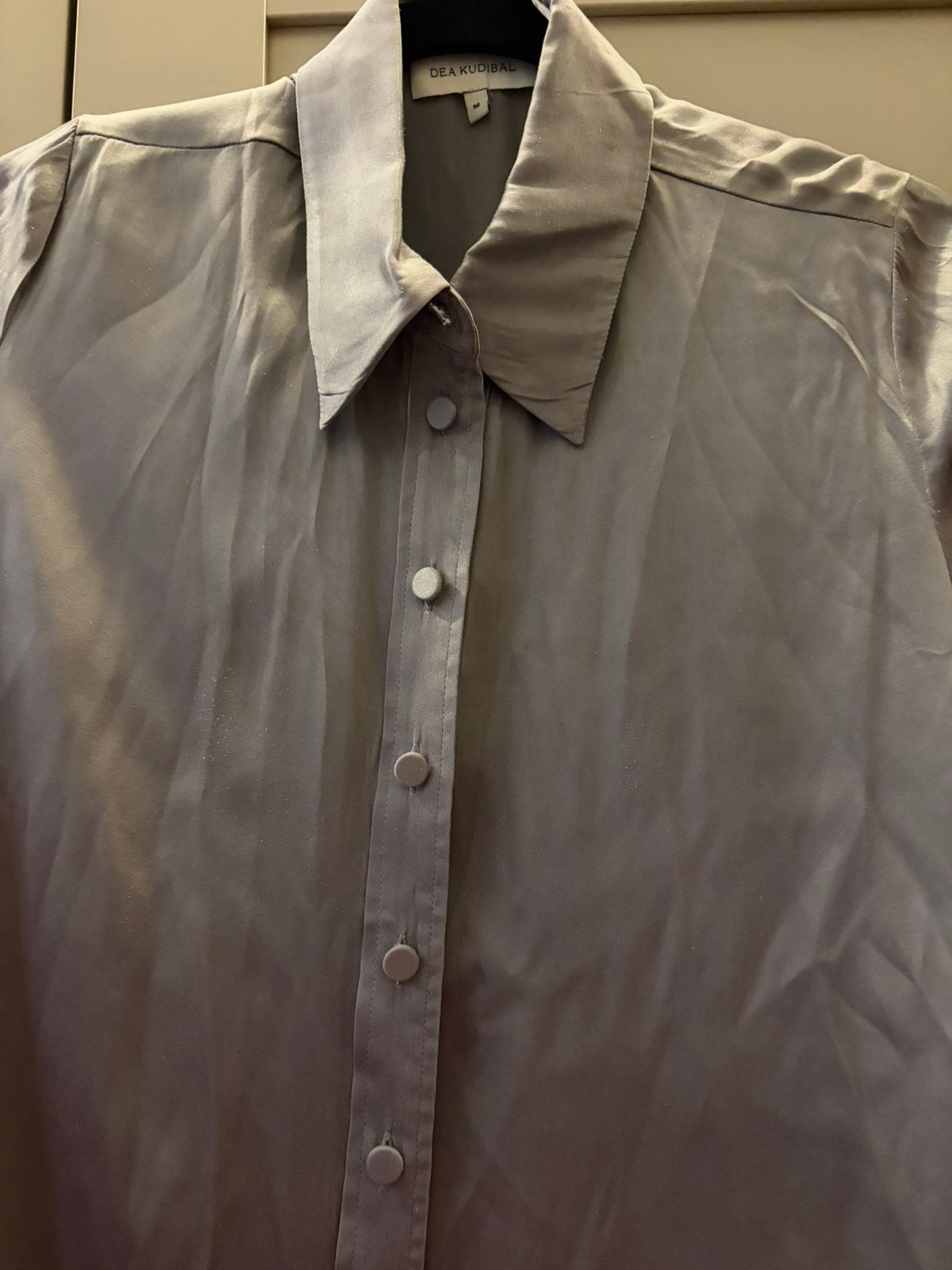 Grijze zijden blouse Dea Kudibal, Ophalen of Verzenden, Gedragen, Maat 38/40 (M), Grijs