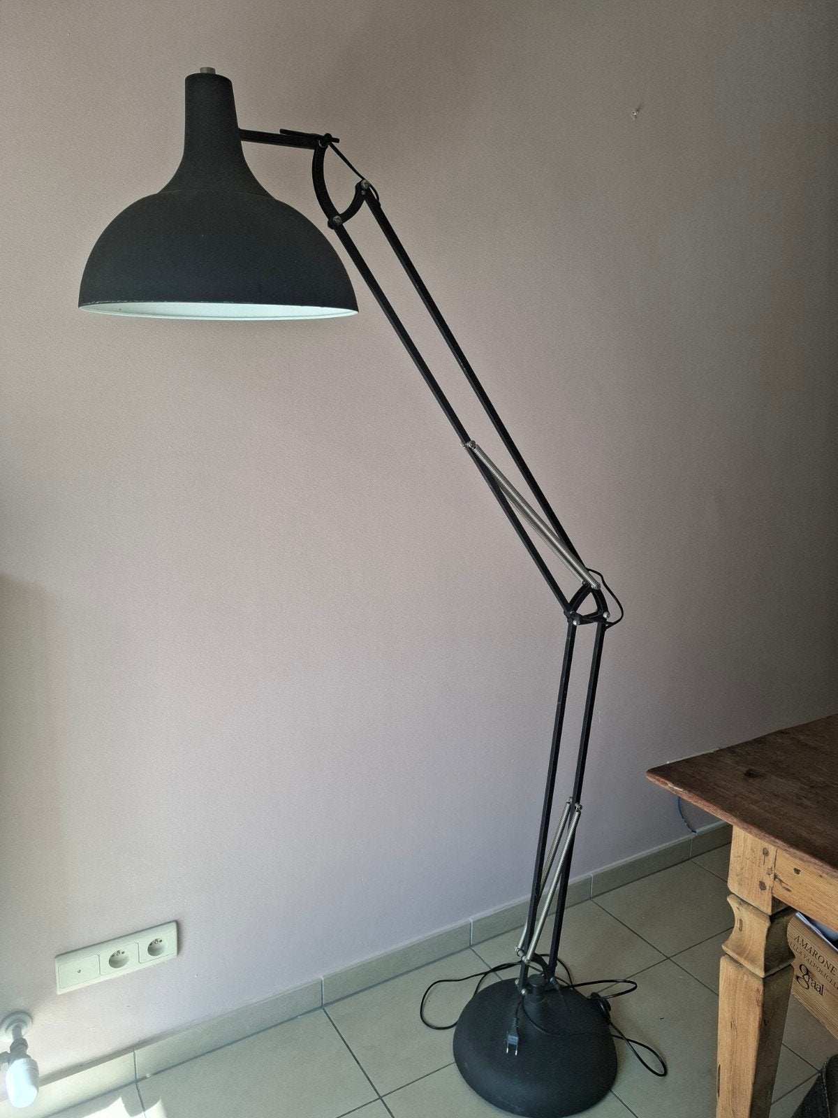 grote zwate vloer50lamp, Ophalen, Metaal, Industrieel, 150 tot 200 cm