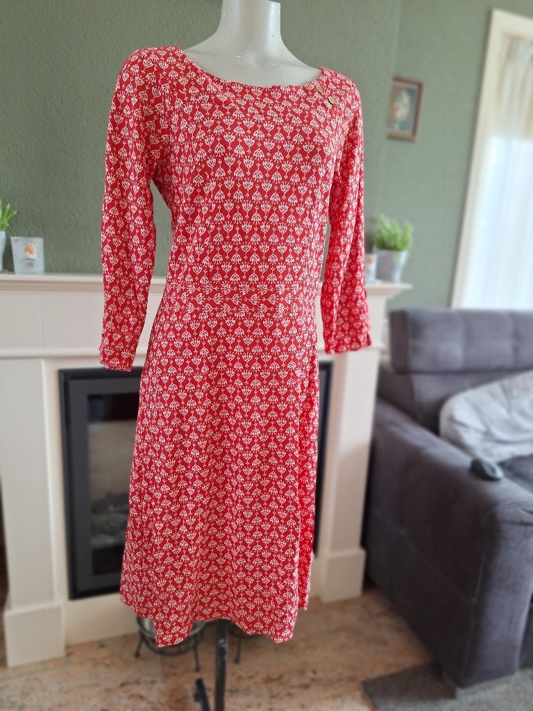 Blutsgeschwister nieuwe Hula Button jurk M 38, Maat 38/40 (M), Verzenden, Knielengte, Rood