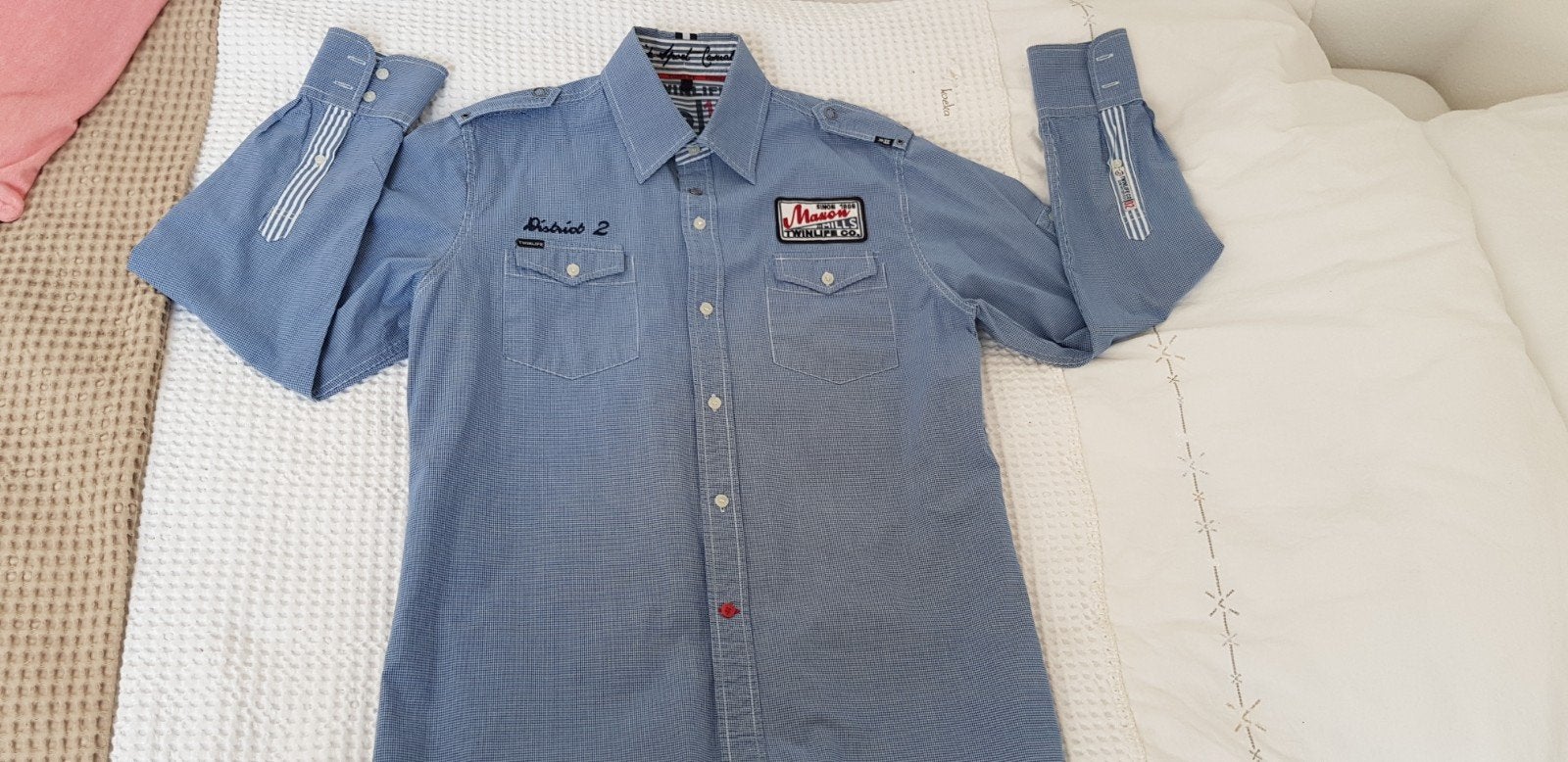 Overhemd Twinlife maat M, Blauw, Zo goed als nieuw, Twinlife, Halswijdte 39/40 (M)