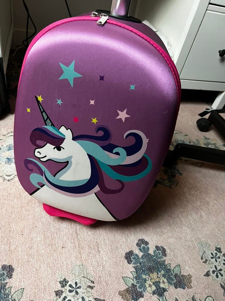 Vevor stepkoffer scooterkoffer unicorn, Sieraden, Tassen en Uiterlijk, Koffers, Ophalen of Verzenden, Zo goed als nieuw, Hard kunststof