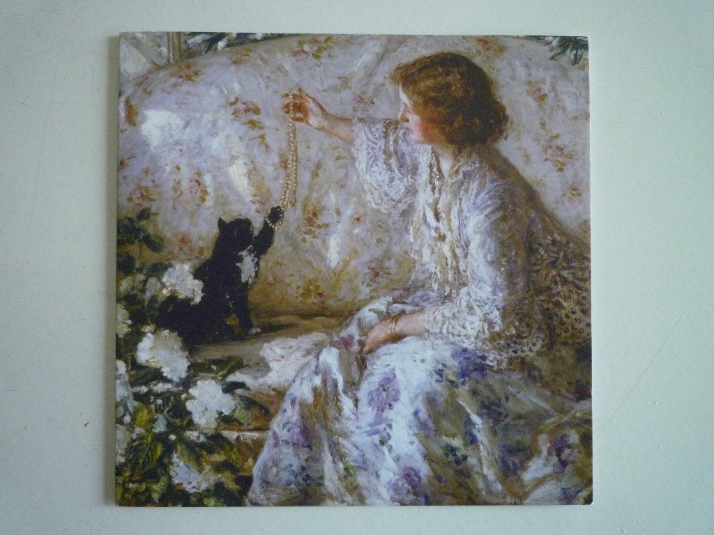 Nostalgische kunstkaart kat poes hydrangeas hortensia, Ophalen of Verzenden, Voor 1920, Hond of Kat