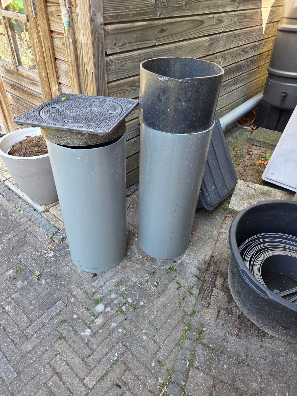 3x PVC buizen Ø315mm met deksel en lijmkap, Doe-het-zelf en Verbouw, Buizen en Afvoer, Pvc, Minder dan 2 meter, 80 mm of meer