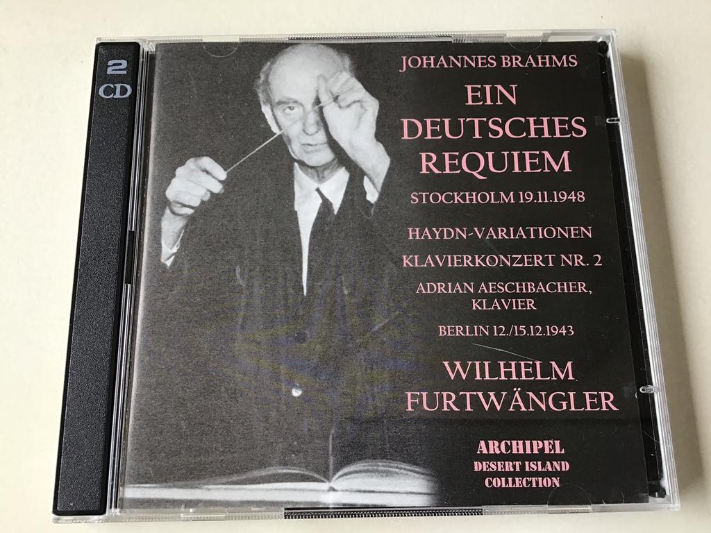 Brahms ein deutsche requiem stockholm/Berlin/Furtwängler 2CD, Ophalen of Verzenden, Romantiek, Zo goed als nieuw, Vocaal