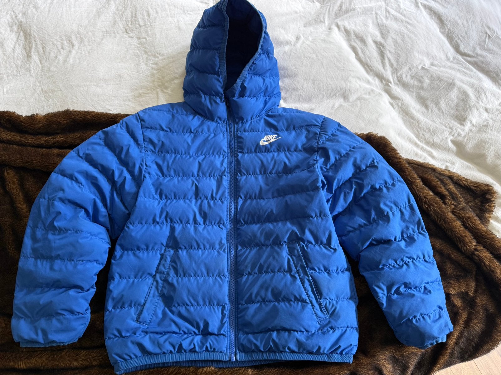 Nike , Tommy Hilfiger jas blauw mt L jongen , xs & s heren., Kinderen en Baby's, Ophalen of Verzenden, Zo goed als nieuw, Jongen