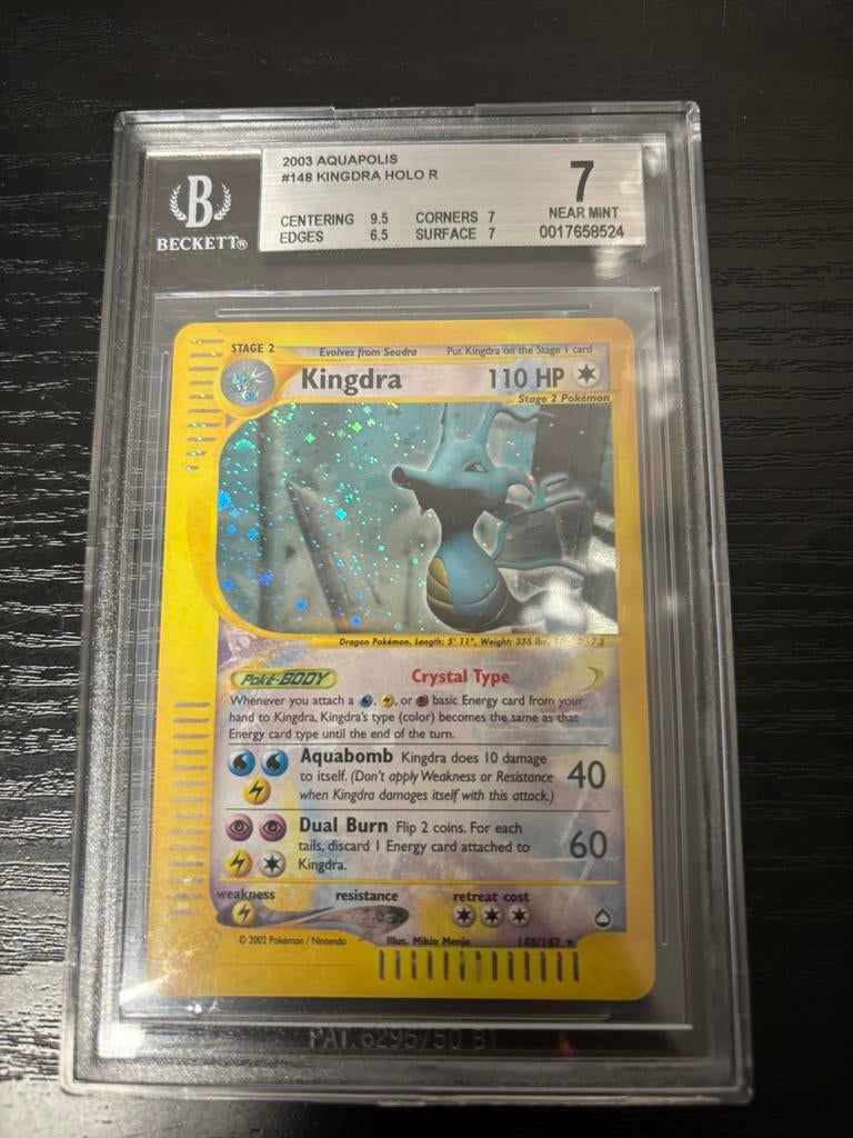 Pokemon TCG Aquapolis Crystal Kindra Beckett 7, Ophalen of Verzenden, Zo goed als nieuw, Losse kaart, Foil