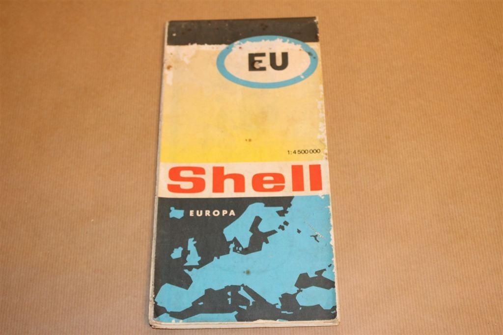 Oude Shell kaart van Europa - Circa 1970, Gelezen, Landkaart, 1800 tot 2000, Europa Overig