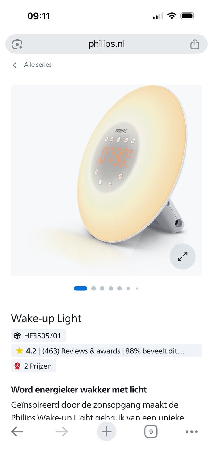 Philips Wake up light, Ophalen of Verzenden, Zo goed als nieuw