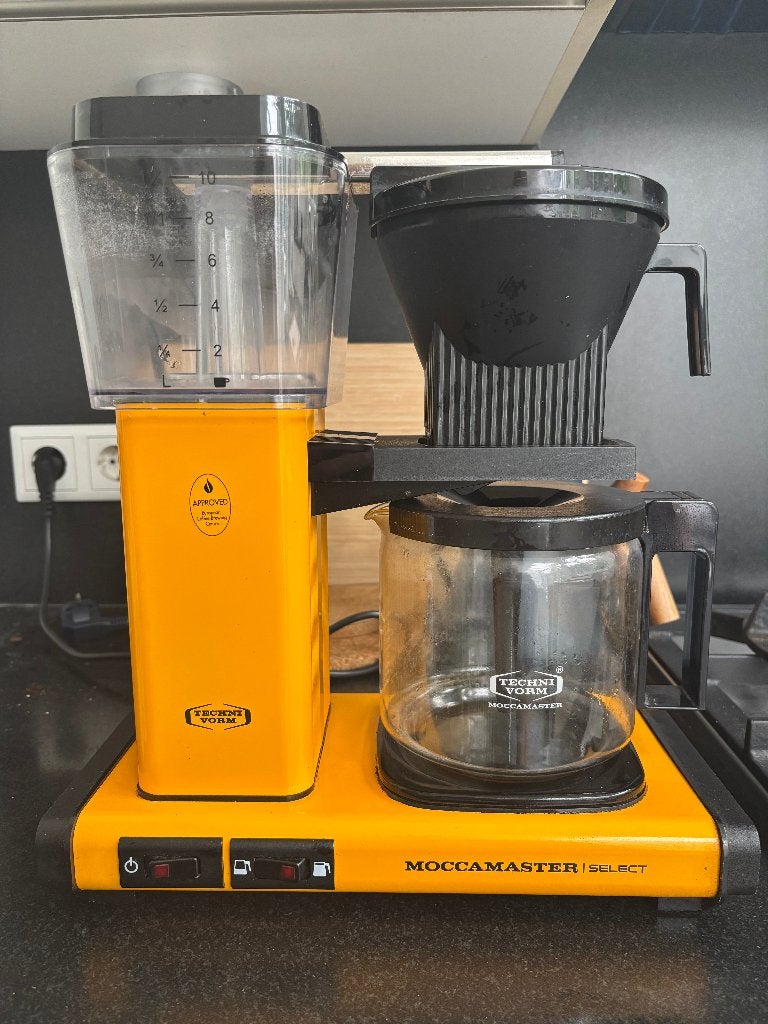 Technivorm Moccamaster KBG Select Geel koffiezetapparaat, Witgoed en Apparatuur, Ophalen, Gebruikt, Koffiemachine, Gemalen koffie