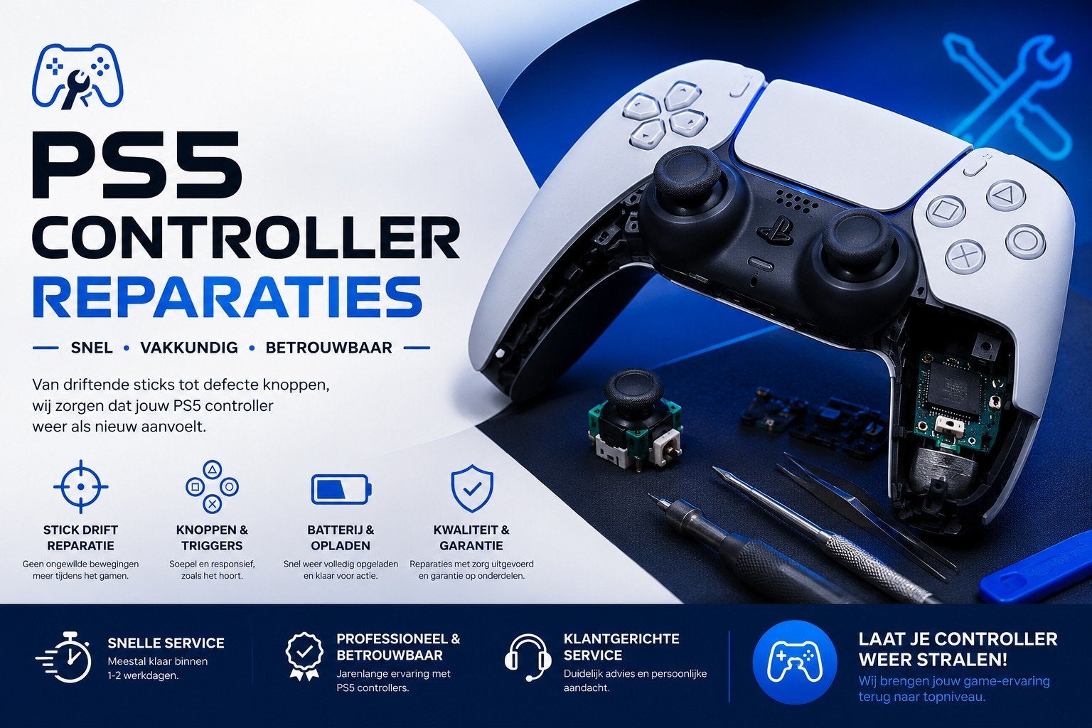 PS5 Controller Reparatie – Snel, Betaalbaar & Betrouwbaar, Ophalen of Verzenden, Controller, PlayStation 4, Draadloos