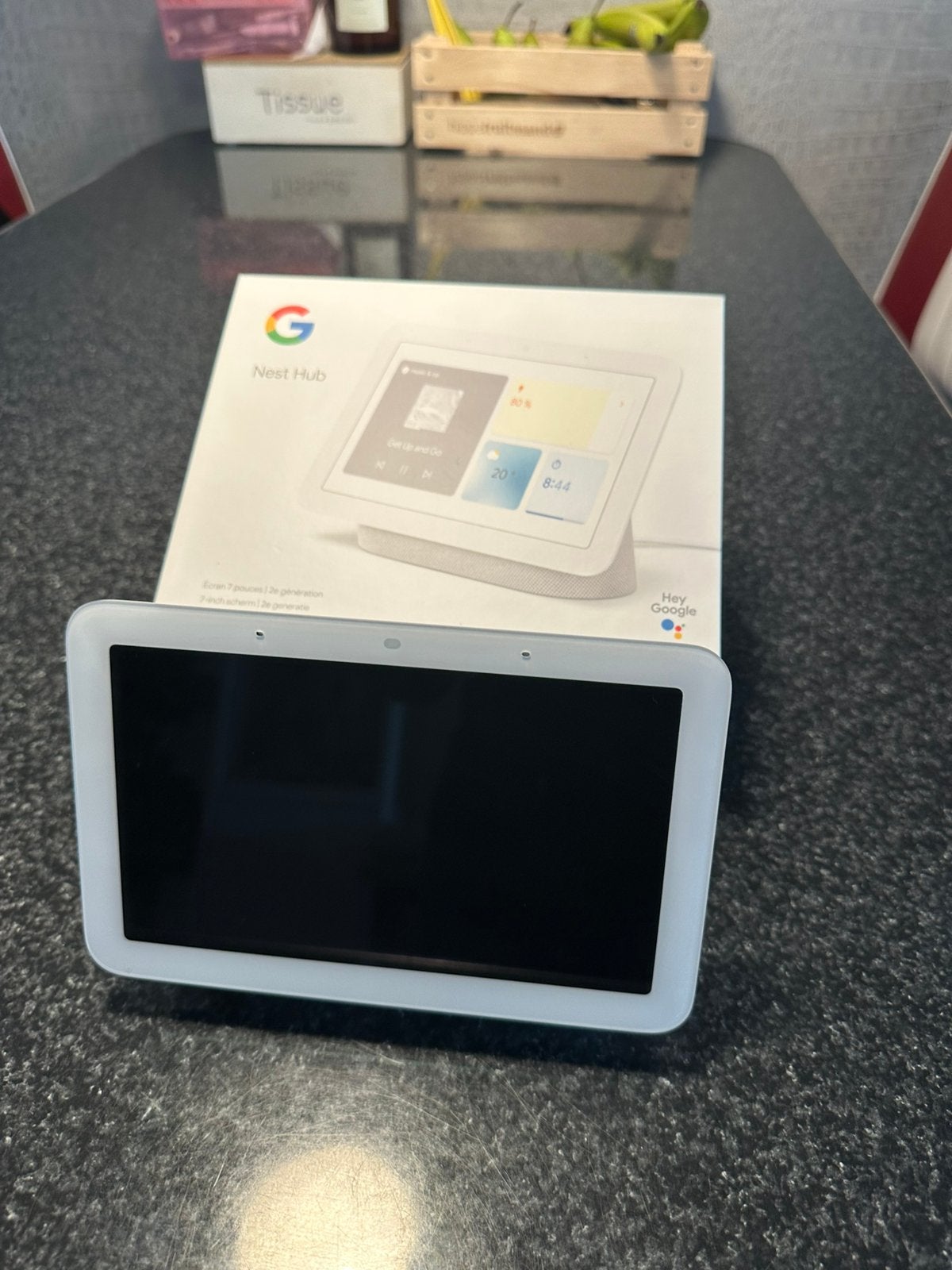 Google Nest Hub (2e Generatie) – ZGAN – Chalk / Wit, Ophalen of Verzenden, Zo goed als nieuw, Nest Hub 2e generatie, 16 GB