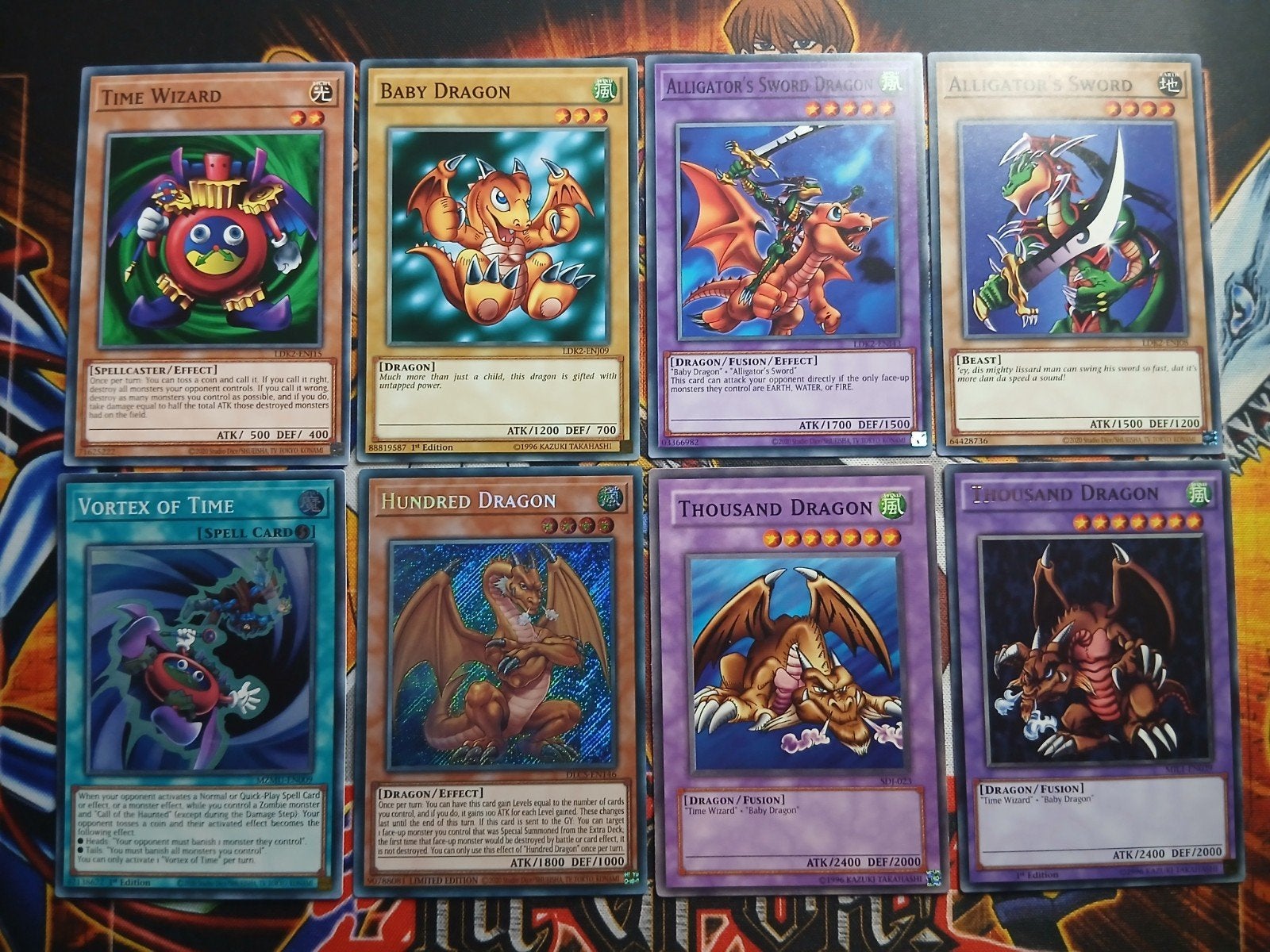Time Wizard Baby Dragon Thousand Dragon Set - Yu-Gi-Oh, Ophalen of Verzenden, Zo goed als nieuw, Meerdere kaarten, Foil